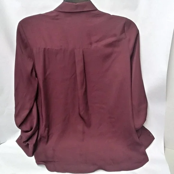 Express Button Down Burgundy SZ XS - Picture 4 of 7